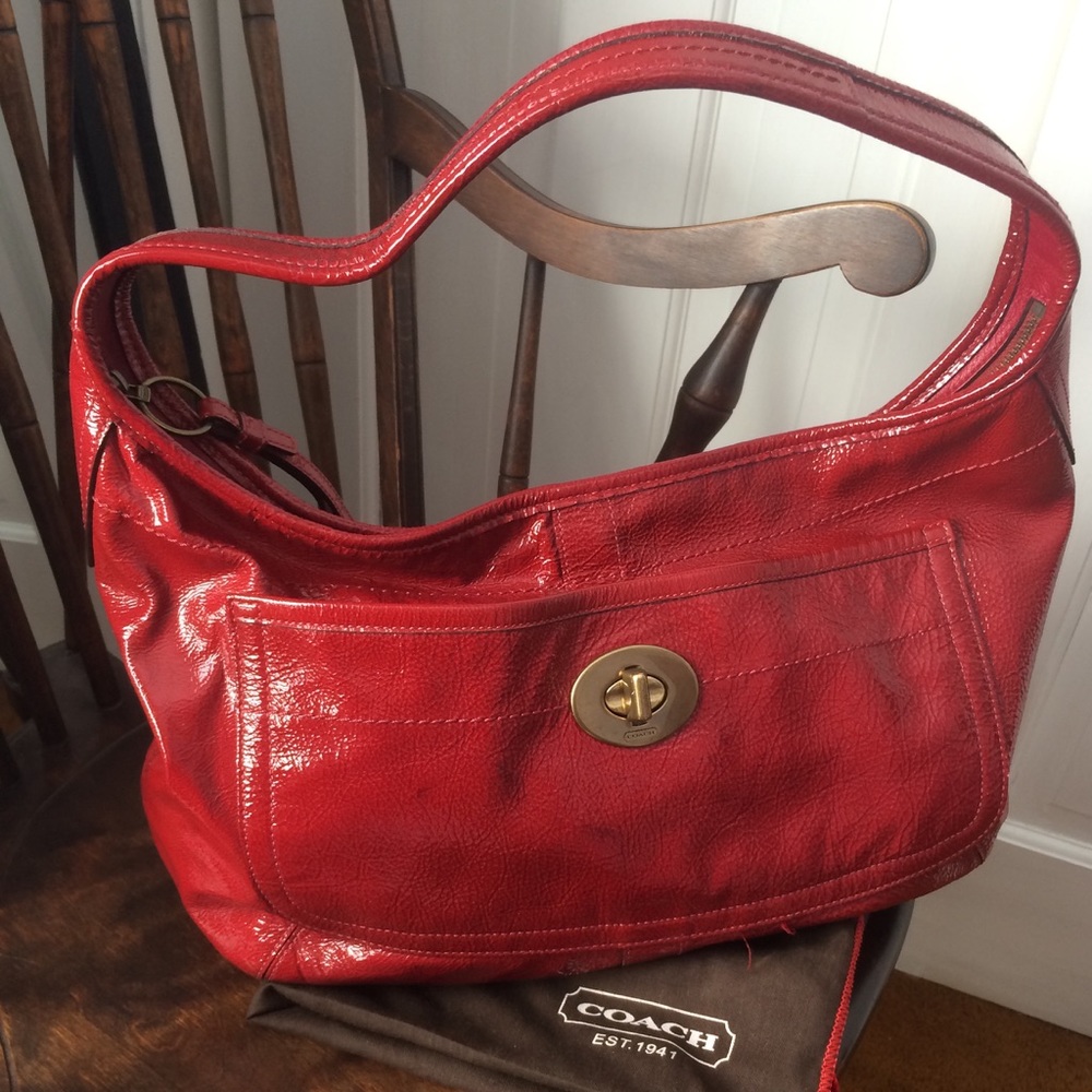 Coach Patent Leather Hobo Bag